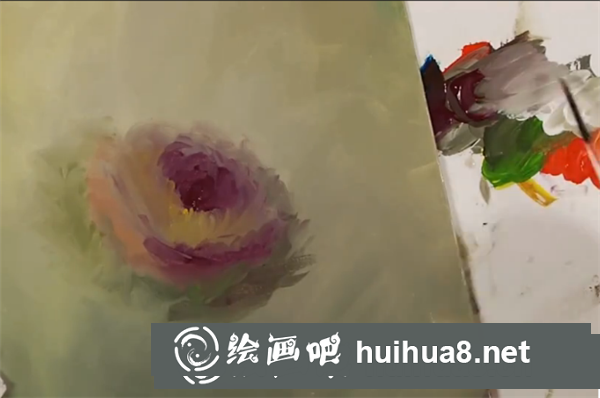 油畫簡單玫瑰花