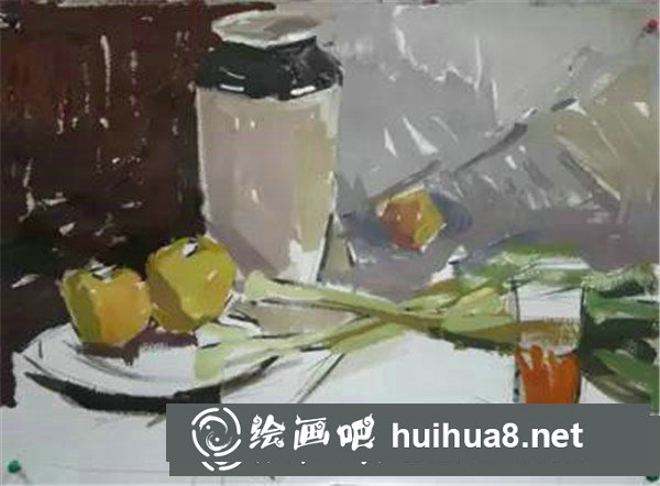 簡單水粉畫靜物