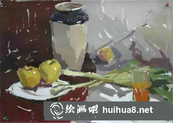 簡單水粉畫靜物