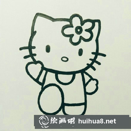 怎樣畫Hellokitty?Hellokitty兒童畫教程