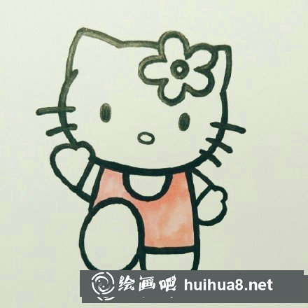 怎樣畫Hellokitty?Hellokitty兒童畫教程