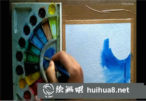 樹怎么畫?月空下的樹木油畫視頻教程