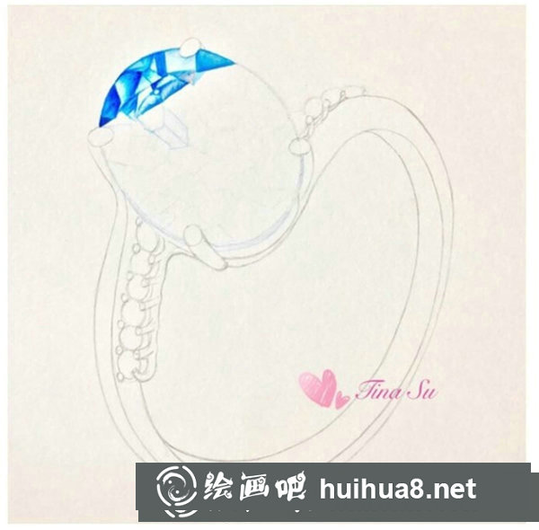 簡單彩鉛鉆戒畫法