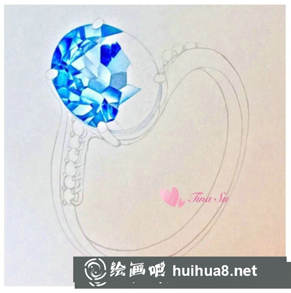 簡單彩鉛鉆戒畫法