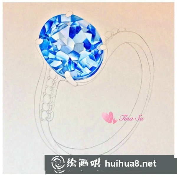 簡單彩鉛鉆戒畫法
