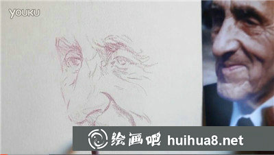 色粉畫作品：人物頭像