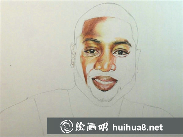 籃球明星德維恩·韋德彩鉛畫教程