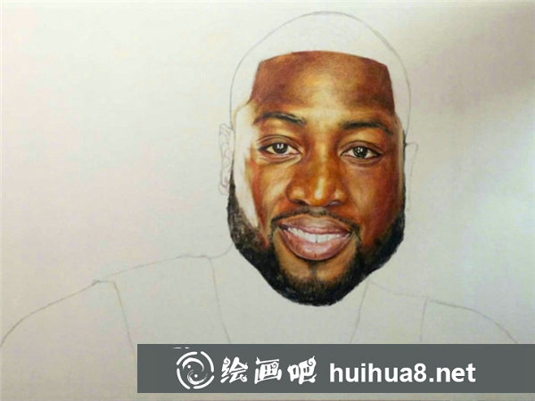 籃球明星德維恩·韋德彩鉛畫教程