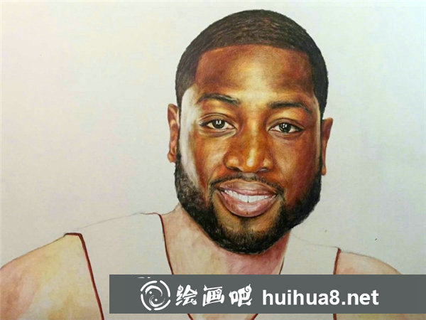 籃球明星德維恩·韋德彩鉛畫教程