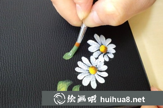 丙烯畫小雛菊畫法