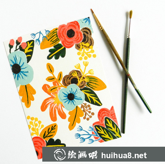 丙烯畫(huà)簡(jiǎn)單花卉圖教程