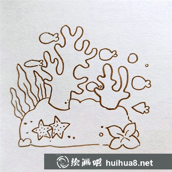 珊瑚兒童畫教程
