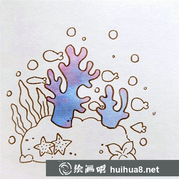 珊瑚兒童畫教程