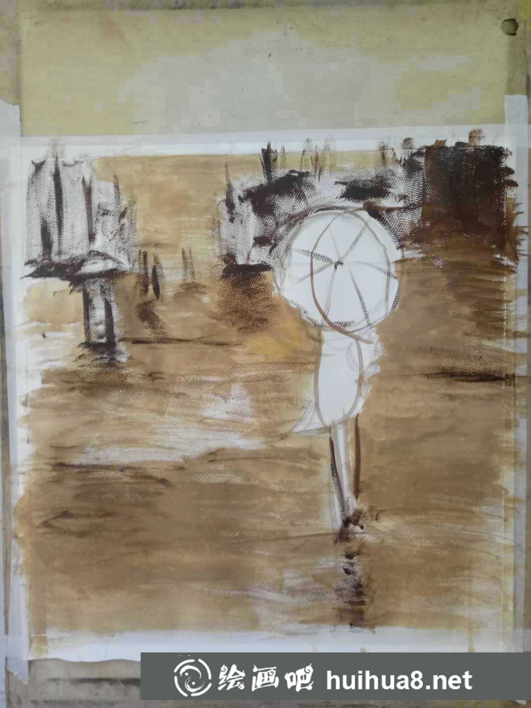 水粉畫背景色鋪法