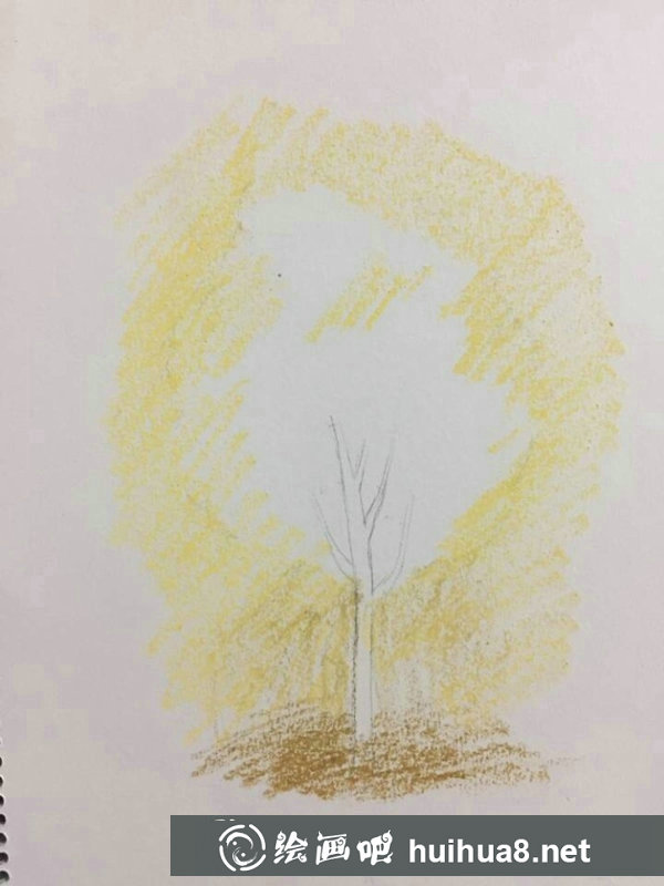 兒童油畫棒畫大樹教程