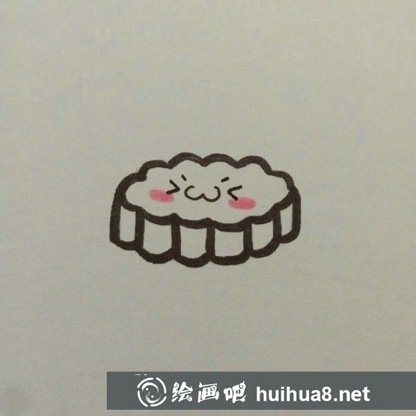中秋佳節(jié)吃月餅兒童畫教程