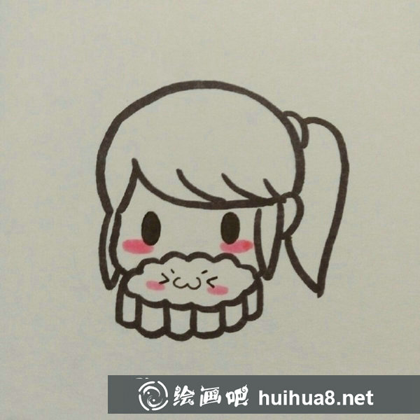 中秋佳節(jié)吃月餅兒童畫教程