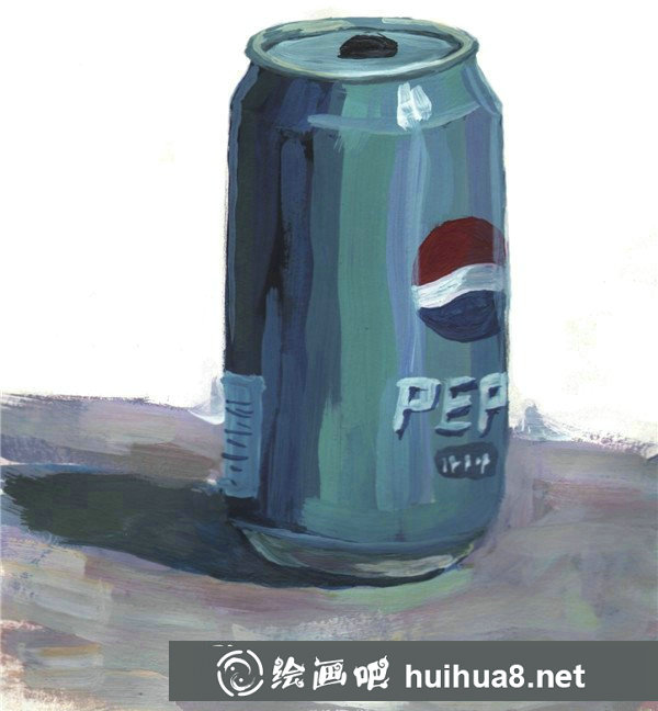 水粉畫百事可樂教程