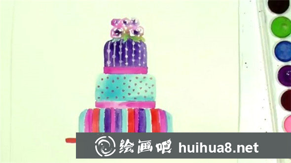 水彩畫入門：簡單的生日蛋糕水彩畫畫法