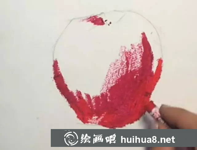 油畫棒畫蘋果
