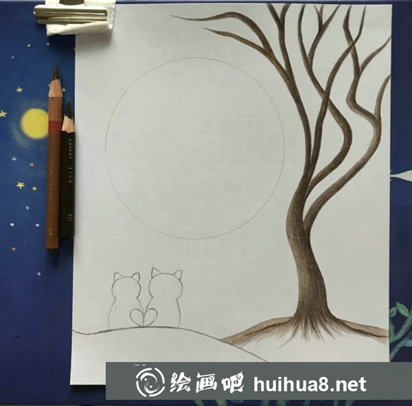 簡單色粉風(fēng)景畫步驟教程