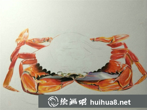 螃蟹彩鉛畫教程