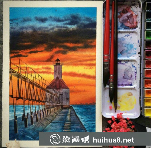 水彩風(fēng)景畫(huà)詳細(xì)步驟圖