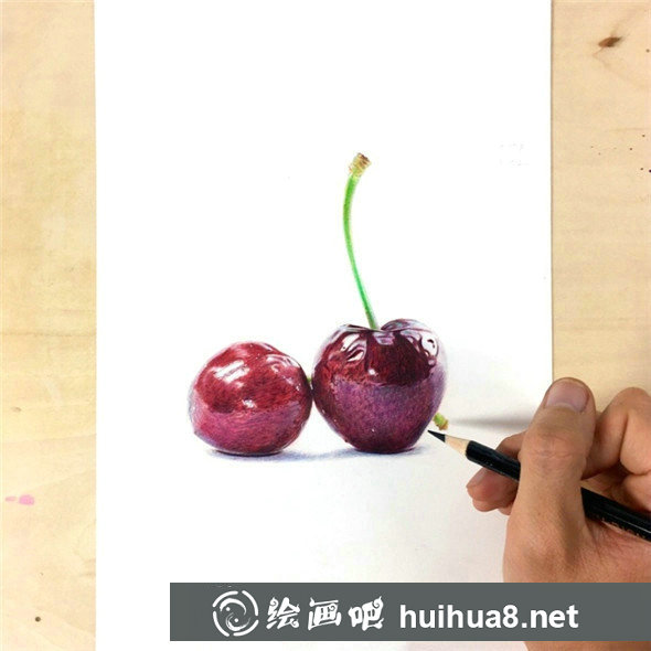 彩鉛畫(huà)入門(mén)：簡(jiǎn)單的櫻桃彩鉛畫(huà)教程