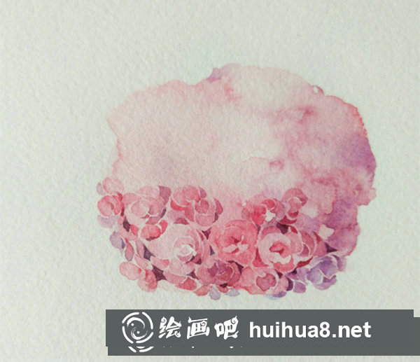 水彩畫繡球花