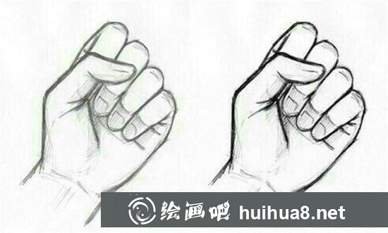手部握拳動作漫畫教程示例