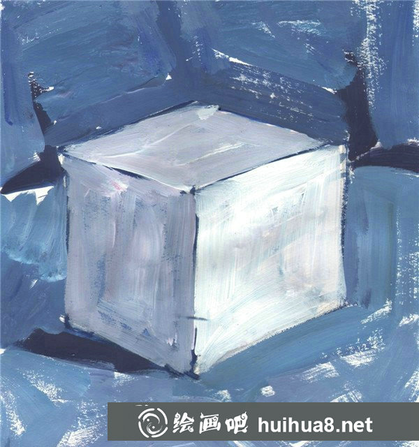 水粉畫正方體的步驟