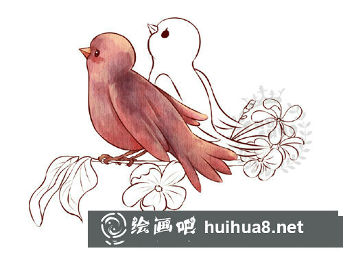 兒童色彩畫小鳥的畫法