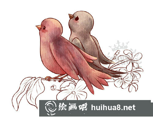 兒童色彩畫小鳥的畫法