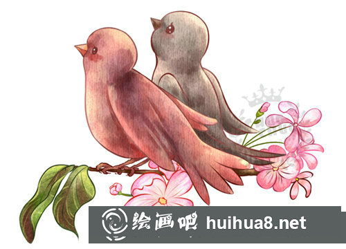 兒童色彩畫小鳥的畫法