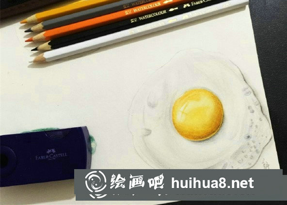 彩鉛畫荷包蛋步驟