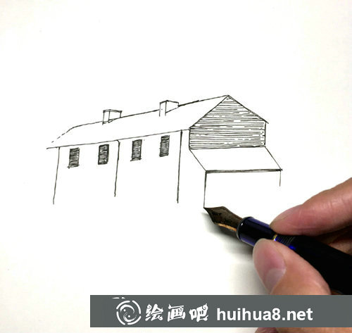 鋼筆畫風(fēng)景速寫步驟圖