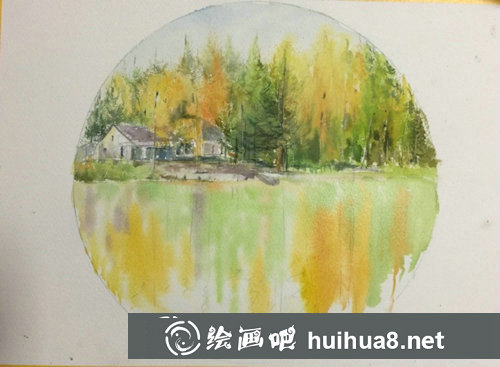 唯美水彩風(fēng)景教程步驟圖解