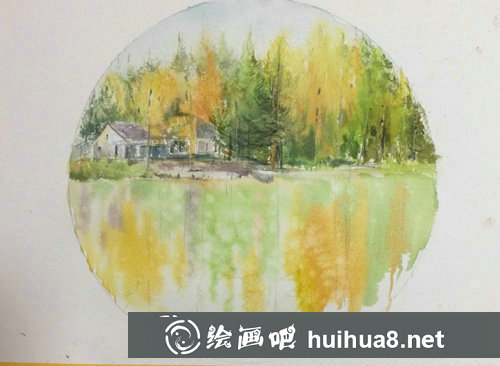 唯美水彩風(fēng)景教程步驟圖解
