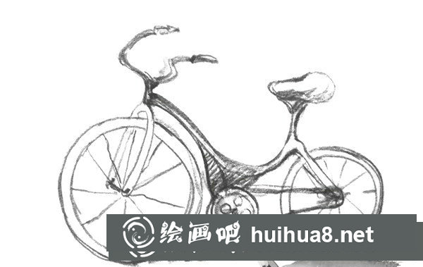 速寫(xiě)自行車(chē)畫(huà)法步驟