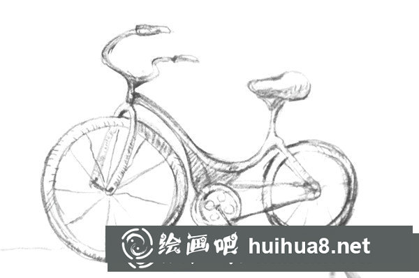 速寫(xiě)自行車(chē)畫(huà)法步驟