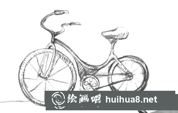 速寫(xiě)自行車(chē)畫(huà)法步驟