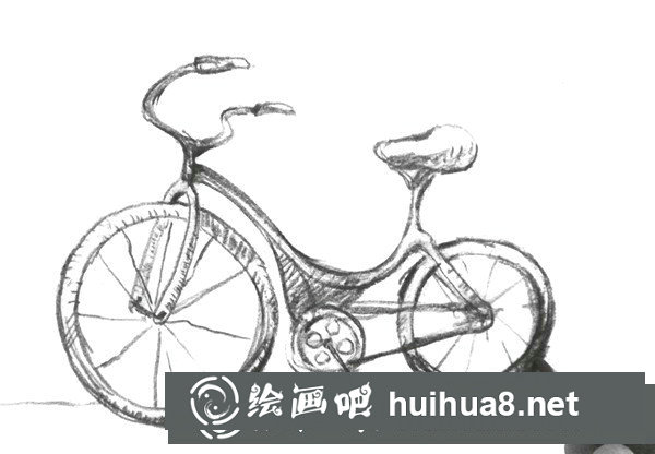速寫(xiě)自行車(chē)畫(huà)法步驟