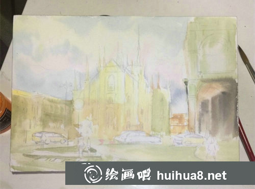 詳細步驟建筑水彩畫教程