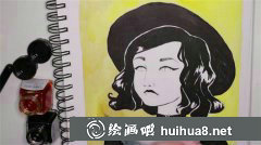 手繪插畫教程：美女黑白插畫教學
