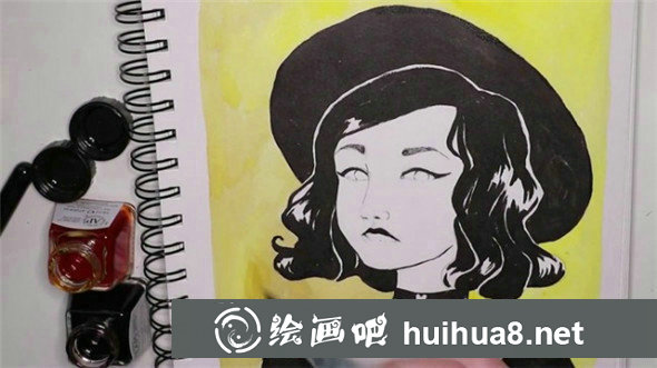 手繪插畫(huà)教程：手繪美女黑白插畫(huà)教程