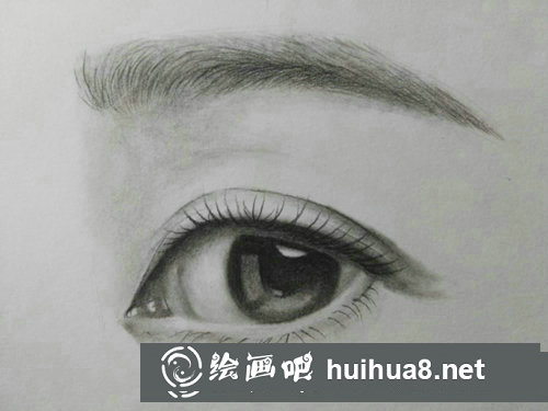 炭筆畫眼睛步驟