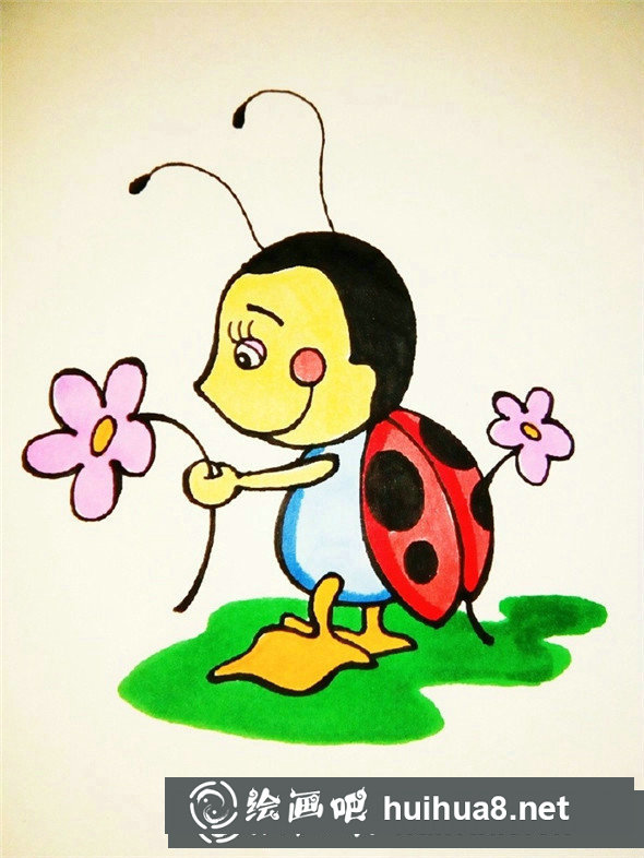 兒童畫教程：萌萌的七星瓢蟲繪畫教學(xué)
