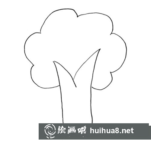 兒童畫蘋果樹的步驟圖