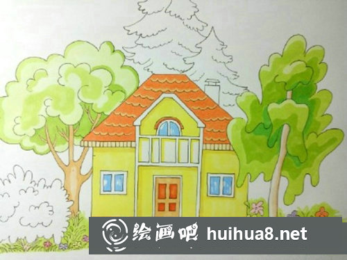 兒童畫(huà)漂亮的房子步驟圖