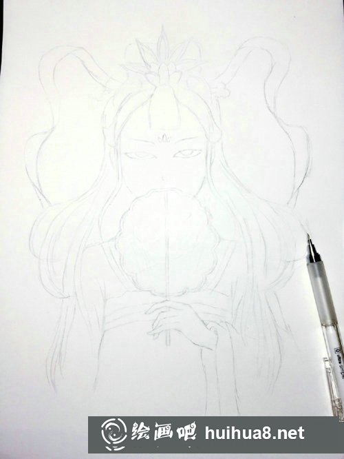 古風(fēng)手繪美人插畫步驟圖